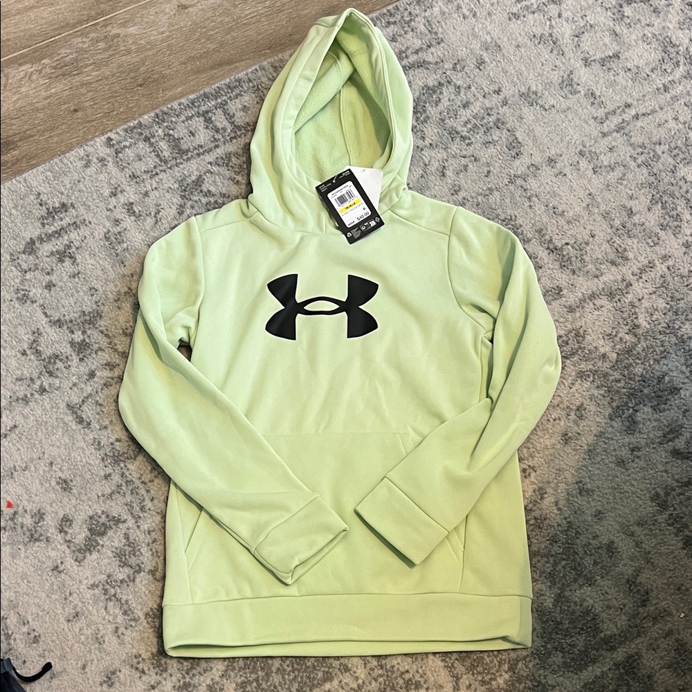 Under Armour Mint Green Hoodie with Black Logo